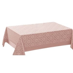 Fata de masa Valentini Bianco, model brocard de lux, dreptunghiulara, 160x260cm, roz