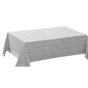 Fata de masa Valentini Bianco, model brocard de lux, dreptunghiulara, 160x260cm, gri