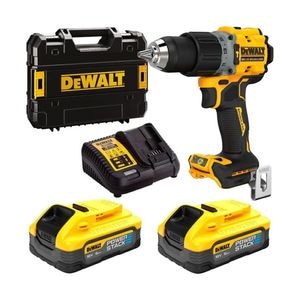 Masina de gaurit si insurubat cu percutie POWERSTACK Dewalt DCD805H2T-QW, 2 acumulatori, 90W, 2000RPM