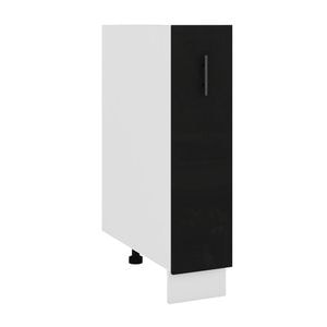 Corp inferior de bucatarie Cargo Sani Glamur, 20x48x82 cm, Negru Lucios