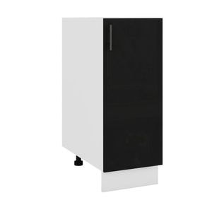Corp inferior de bucatarie Sani Glamur, 30x48x82 cm, Negru Lucios