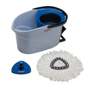 Set Vileda UltraSpin Mini, galeata, suport, mop, alb/albastru