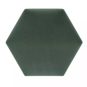 Panou decorativ tapitat Mollis, hexagon, 17 x 17 cm, verde ME17