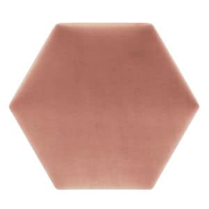 Panou decorativ tapitat Mollis, hexagon, 17 x 17 cm, somon ME25