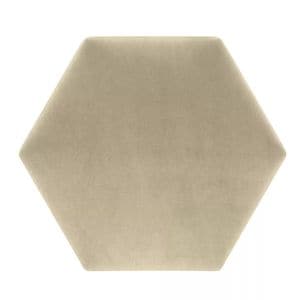 Panou decorativ tapitat Mollis, hexagon, 17 x 17 cm, bej ME04