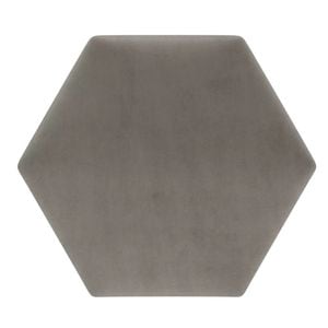 Panou decorativ tapitat Mollis, hexagon, 17 x 17 cm, gri ME30