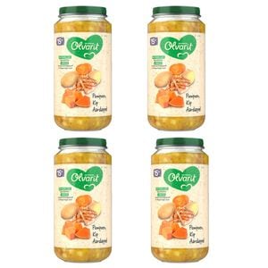 Set 4 x mancare Olvarit, pentru bebelusi, Pui Dovleac si Cartof, 15+ luni