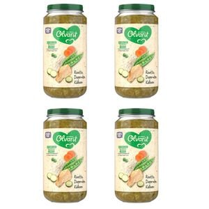Set 4 x mancare Olvarit, pentru bebelusi, Curcan Risotto si Mazare, 18+ luni