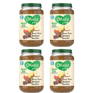 Set 4 x mancare Olvarit, pentru bebelusi, Vita Fasole Rosie si Cartofi, 8+ luni