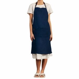Sort de bucatarie unisex, din tesatura din in si bumbac organic, albastru