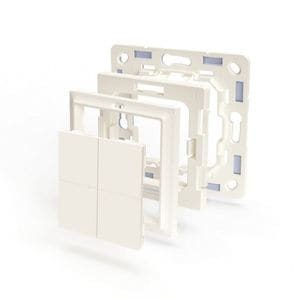 Comutator de perete Shelly BLU Wall Switch 4 + rama Gira/Merten