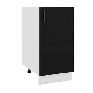 Corp inferior de bucatarie Sani Glamur, 40x48x82 cm, Negru Lucios