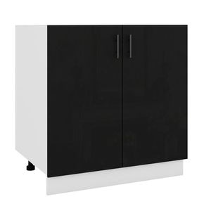 Corp inferior de bucatarie Sani Glamur, 80x48x82 cm, Negru Lucios