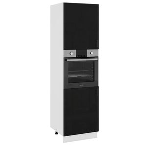 Coloana Modulara de bucatarie cu loc pentru cuptor Sani Glamur, 60x57x214 cm, Negru Lucios