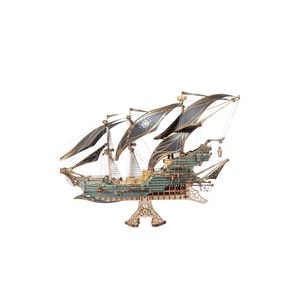 Puzzle 3D, Corabia pirat Aventurile maritime ale lui Sparrow Plus Size, verde, HC, lemn, 518 piese