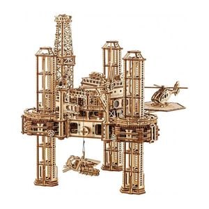 Puzzle 3D mecanic, Platforma de foraj petrolier, WT, lemn, 1180 piese