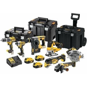 Set combo 7 scule Dewalt DCK755P3T-QW, DCD796 + DCF887 + DCG405 + DCH273 + DCS355 + DCS570 + DCS334 + 3 x DCB184 + incarcator DCB115