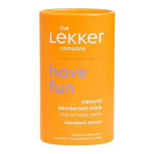 Deodorant natural vegan stick Lekker Have Fun, Mandarine si lamaie, 40g, zero plastic