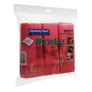 Lavete microfibra Kimberly-Clark, Wypall, 6 bucati/pachet, rosii
