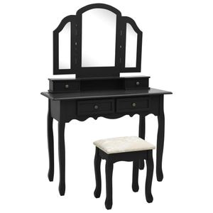 Masa de toaleta VidaXL, Negru, 100x40x146 cm