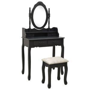Masa de toaleta VidaXL, Negru, 75x69x140 cm