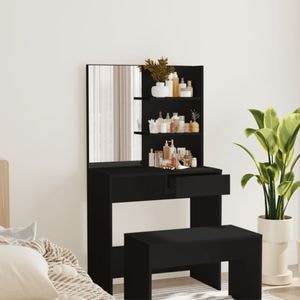 Masa de toaleta VidaXL, Negru, 74x40x141 cm