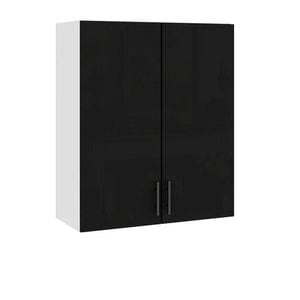 Corp superior de bucatarie Sani Glamur, 60x30x72 cm, negru lucios