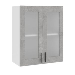Corp superior de bucatarie cu Vitrina, Sani Glamur, 60 x 30 x 72 cm, Beton
