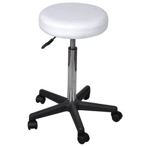 Scaun de birou VIDAXL, alb, piele ecologica