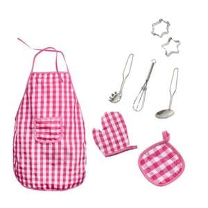 Set Chef copii PROCART, sort si ustensile pentru gatit, 8 piese, 3 ani+, roz