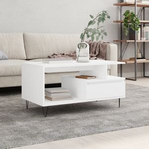 Masuta de cafea VIDAXL, lemn prelucrat, 90x49x45 cm, alb