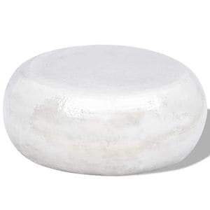 Masuta de cafea VIDAXL, argintiu, din aluminiu batut la ciocan