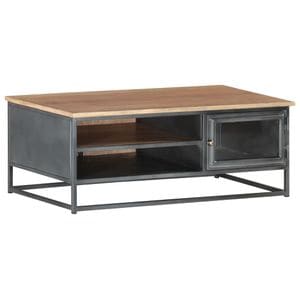 Masuta de cafea VIDAXL, lemn masiv de acacia, 90x50x35 cm, gri