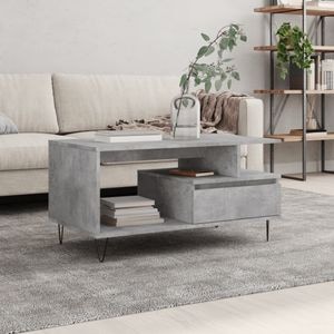 Masuta de cafea VIDAXL, lemn prelucrat, 90x49x45 cm, gri beton