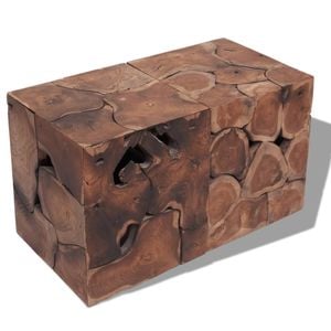 Taburete/masuta de cafea din lemn de tec masiv, 50x40x45 cm
