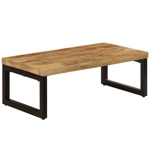 Masuta de cafea VIDAXL, lemn masiv de mango si otel, 100x50x35 cm