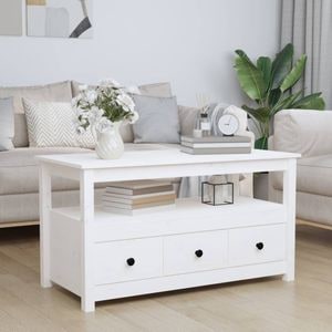 Masuta de cafea VIDAXL, lemn masiv de pin, 102x49x55 cm, alb