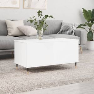 Masuta de cafea VIDAXL, lemn compozit, 90x44.5x45 cm, alb extralucios