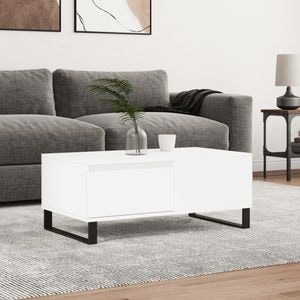 Masuta de cafea VIDAXL, 2 persoane, Lemn, 50 x 90 x 36 cm, Alb