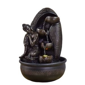 Fantana decorativa Zen de interior, cu lumina ambientala, 40 cm