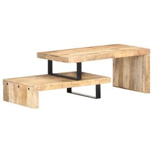 Set mese de cafea VIDAXL, 2 persoane, Lemn, 50 x 90 x 40 cm, Maro