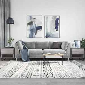 Set mese de cafea VIDAXL, 2 persoane, Lemn, 46 x 50 x 50 cm, Gri