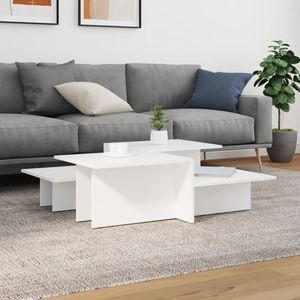 Set mese de cafea VIDAXL, 2 persoane, Lemn, 50 x 111 x 33 cm, Alb