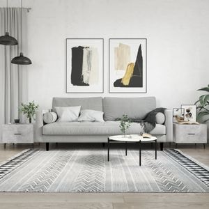 Set mese de cafea VIDAXL, 2 persoane, Lemn, 50 x 50 x 40 cm, Gri