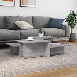 Set mese de cafea VIDAXL, 2 persoane, Lemn, 50 x 111 x 33 cm, Gri