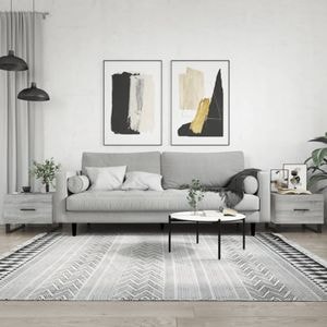Set mese de cafea VIDAXL, 2 persoane, Lemn, 50 x 50 x 40 cm, Gri