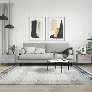 Set mese de cafea VIDAXL, 2 persoane, Lemn, 50 x 50 x 40 cm, Gri