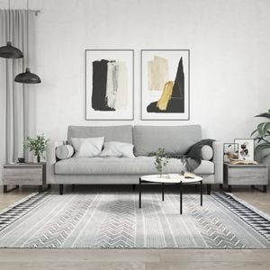 Set mese de cafea VIDAXL, 2 persoane, Lemn, 46 x 50 x 35 cm, Gri