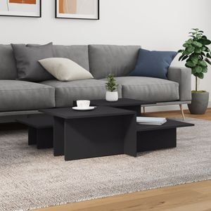 Set mese de cafea VIDAXL, 2 persoane, Lemn, 50 x 111 x 33 cm, Gri