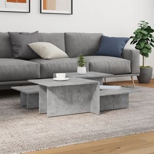 Set mese de cafea VIDAXL, 2 persoane, Lemn, 50 x 111 x 33 cm, Gri